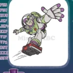 Buzz Lightyear Flying Red Car Adventure Embroidery Designs - Instant Download