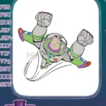 Buzz Lightyear Flying Hero Space Ranger Embroidery Designs - Instant Download