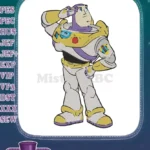 Buzz Lightyear Toy Story Space Ranger saluting hero embroidery designs - Instant Download