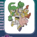 Beloved Toy Story characters Buzz Lightyear Rex Hamm Slinky embroidery designs - Instant Download