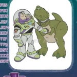 Toy Story Buzz Lightyear Rex dinosaur character embroidery designs - Instant Download