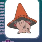 Hamm Piggy Bank Under Traffic Cone Funny Embroidery Designs - Instant Download
