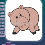 Cute Pink Cartoon Pig Hamm Toy Story Embroidery Designs - Instant Download