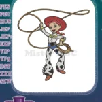 Disney Pixar Toy Story Jessie Cowgirl Lasso Embroidery Designs - Instant Download