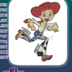 Jessie Toy Story cowgirl running action pose embroidery designs - Instant Download