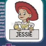 Smiling Jessie Toy Story character embroidery designs with name sign - Instant Download