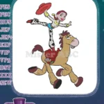 Dynamic Jessie doing handstand on Bullseye horse embroidery designs - Instant Download