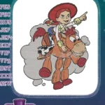 Energetic Jessie riding Bullseye Toy Story cartoon embroidery designs - Instant Download