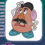 Surprised Mr Potato Head Cartoon Embroidery Designs for Kids - Instant Download