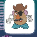 Mr. Potato Head Cowboy Pirate Movie Character Embroidery Designs - Instant Download