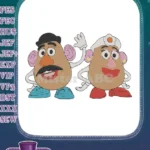 Happy Mr and Mrs Potato Head cartoon movie embroidery designs - Instant Download