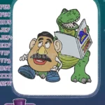 Toy Story's Mr Potato Head and Rex Reading Fun Embroidery Designs - Instant Download