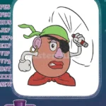 Expressive Mr Potato Head Pirate with Dynamite Stick Embroidery Designs - Instant Download