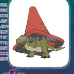 Funny Rex Dinosaur with Red Traffic Cone Hat Embroidery Designs - Instant Download