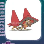 Funny Slinky Dog Toy Story character with red cones embroidery designs - Instant Download