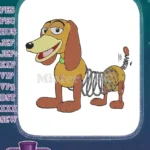 Happy Slinky Dog spring toy dachshund embroidery designs - Instant Download