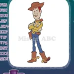 Smiling Woody Sheriff Toy Story character embroidery designs - Instant Download
