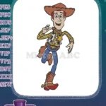 Woody Toy Story running cowboy character embroidery designs - Instant Download