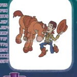 Happy Woody and Bullseye Toy Story Cowboy Horse Embroidery Designs - Instant Download