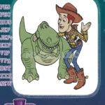 Woody and Rex Toy Story cartoon character embroidery designs - Instant Download