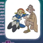 Distressed Captain Amelia and Dr Doppler Treasure Planet embroidery designs - Instant Download