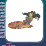 Energetic Young Man Riding Futuristic Hoverboard Embroidery Designs - Instant Download