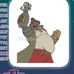 Treasure Planet John Silver pirate character robotic arm embroidery designs - Instant Download