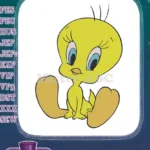 Adorable yellow Tweety Bird cartoon character embroidery designs - Instant Download