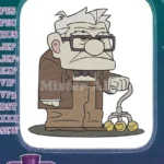 Grumpy old man Carl Fredricksen Up movie embroidery designs - Instant Download