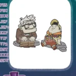 Up Movie Carl Fredricksen and Russell Wilderness Explorer embroidery designs - Instant Download