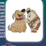 Dug the happy golden retriever and Russell pointing embroidery designs - Instant Download
