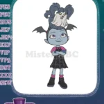 Disney Vampirina with Wolfie adorable bat girl embroidery designs - Instant Download