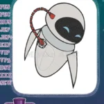 Cute EVE Robot Character from Wall-E Movie Embroidery Designs - Instant Download