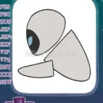 Minimalist EVE inspired robot character machine embroidery designs - Instant Download