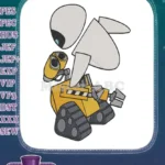 WALL-E and EVE adorable robots machine embroidery designs - Instant Download