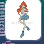 Winx Club Bloom character embroidery designs for fantasy cartoon fans - Instant Download