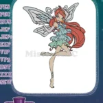 Winx Club Bloom enchanting fairy princess character embroidery designs - Instant Download
