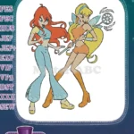 Winx Club Bloom Stella charming fairy magic staff embroidery designs - Instant Download