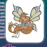 Magical Winx Club Flora fairy character machine embroidery designs - Instant Download