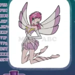 Magical Pink Haired Fairy Princess Embroidery Designs for Anime Fans - Instant Download