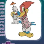 Woody Woodpecker Hawaiian vacation tropical drink embroidery designs - Instant Download