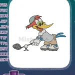 Classic Woody Woodpecker Playing Golf Sports Embroidery Designs - Instant Download