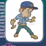 Fix-it Felix Jr. inspired cartoon plumber embroidery designs - Instant Download