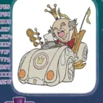 Wreck-It Ralph King Candy Royal Race Car Embroidery Designs - Instant Download