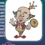 Smiling King Candy from Wreck-It Ralph movie embroidery designs - Instant Download