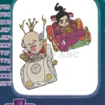 Wreck-It Ralph King Candy Vanellope racing candy cars embroidery designs - Instant Download