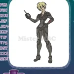 Blonde Sci-Fi Heroine in Armored Suit Embroidery Designs - Instant Download