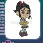 Wreck-It Ralph Vanellope holding gold star medal hoodie skirt embroidery designs - Instant Download