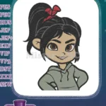 Smiling Vanellope Wreck-It Ralph cartoon character embroidery designs - Instant Download