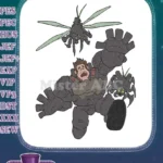 Scared Wreck-It Ralph Fleeing Cy-Bugs Video Game Embroidery Designs - Instant Download